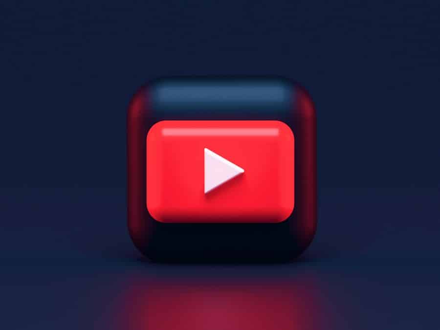 3D-illustration av röd YouTube-startknapp