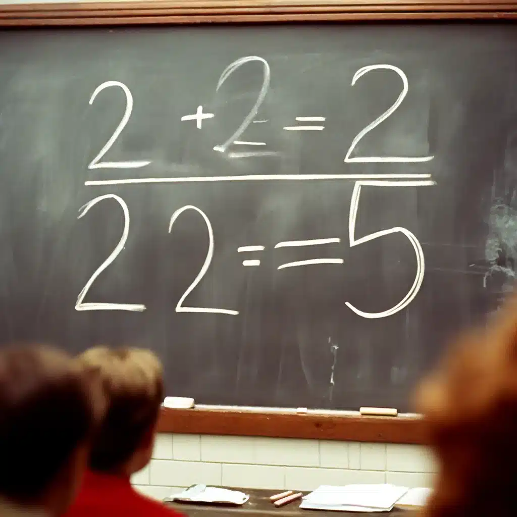 Svarta tavlan med matematiska fel i klassrum.