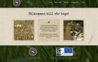 Webbsida med naturbilder och informationstexter